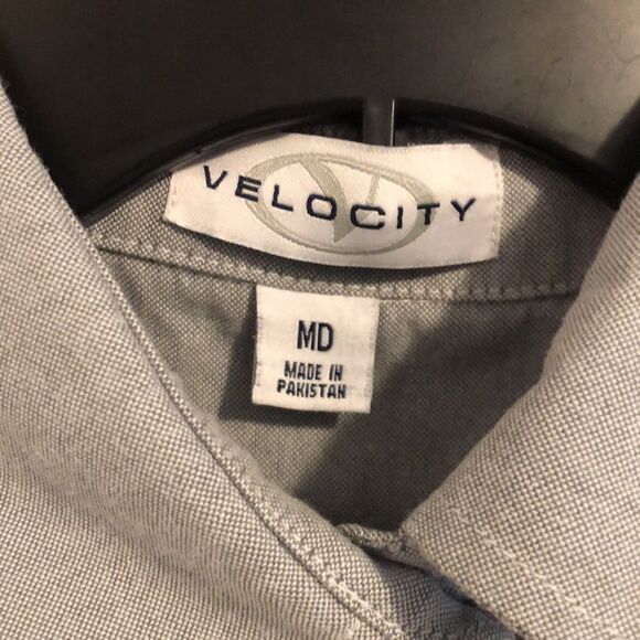 Velocity J Leinenkugel Gray Long Sleeve Button Down Casual Shirt Men’s Size M - Picture 5 of 12